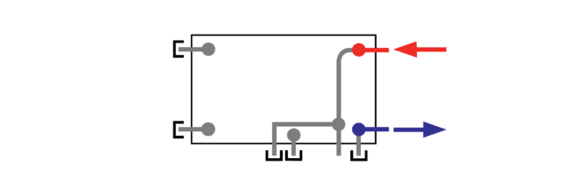 RADIK V-POWER - připojení Boční (levé, pravé)