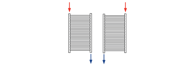 KORALUX LINEAR COMFORT B - підключення двостороннє зверху вниз