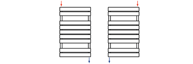 KORATHERM AQUAPANEL B - підключення двостороннє зверху вниз
