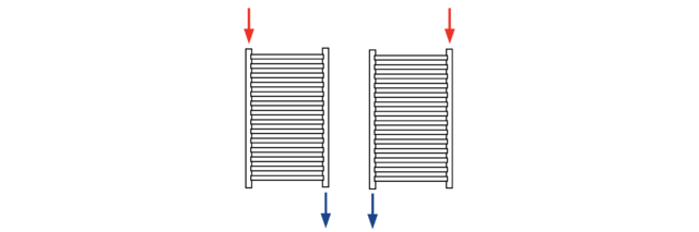 KORALUX LINEAR COMFORT - підключення двостороннє зверху вниз