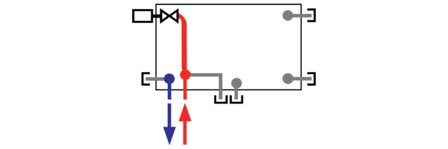 RADIK LINE VKM8-L - připojení Spodní levé