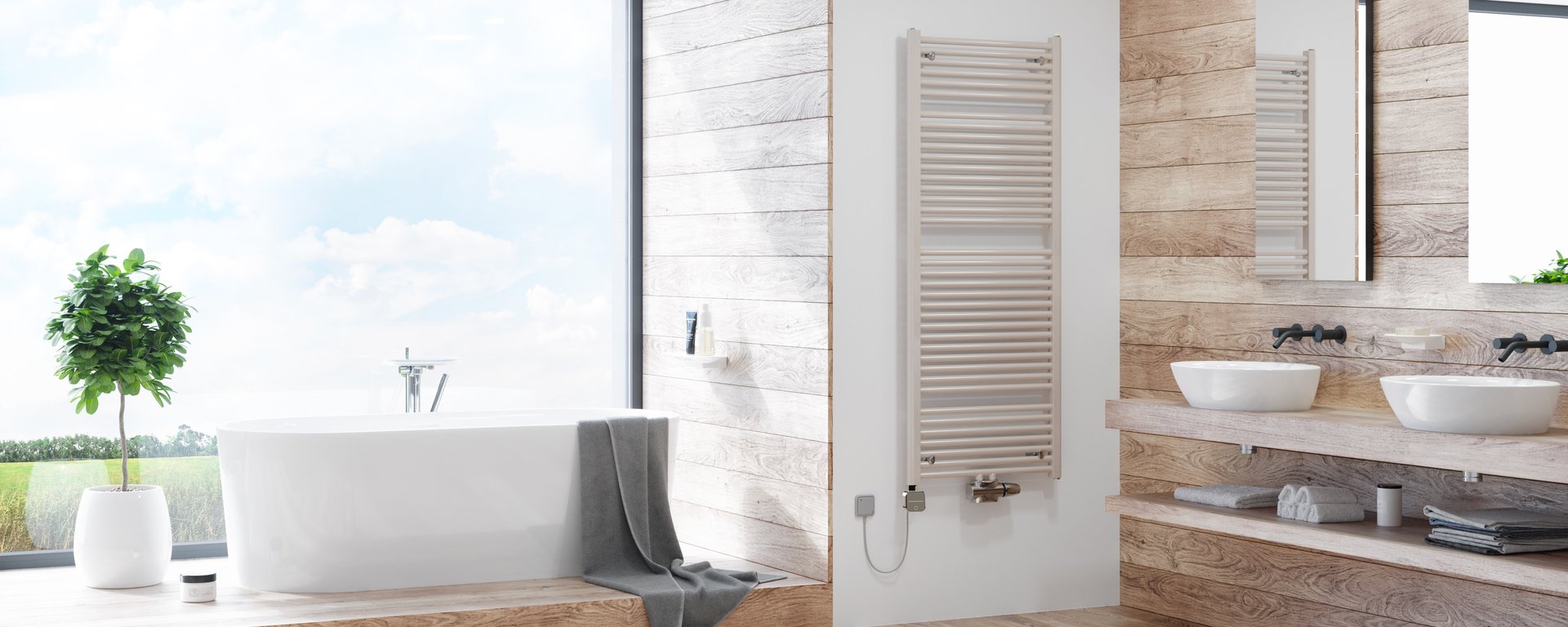 Combined radiators and towel rail